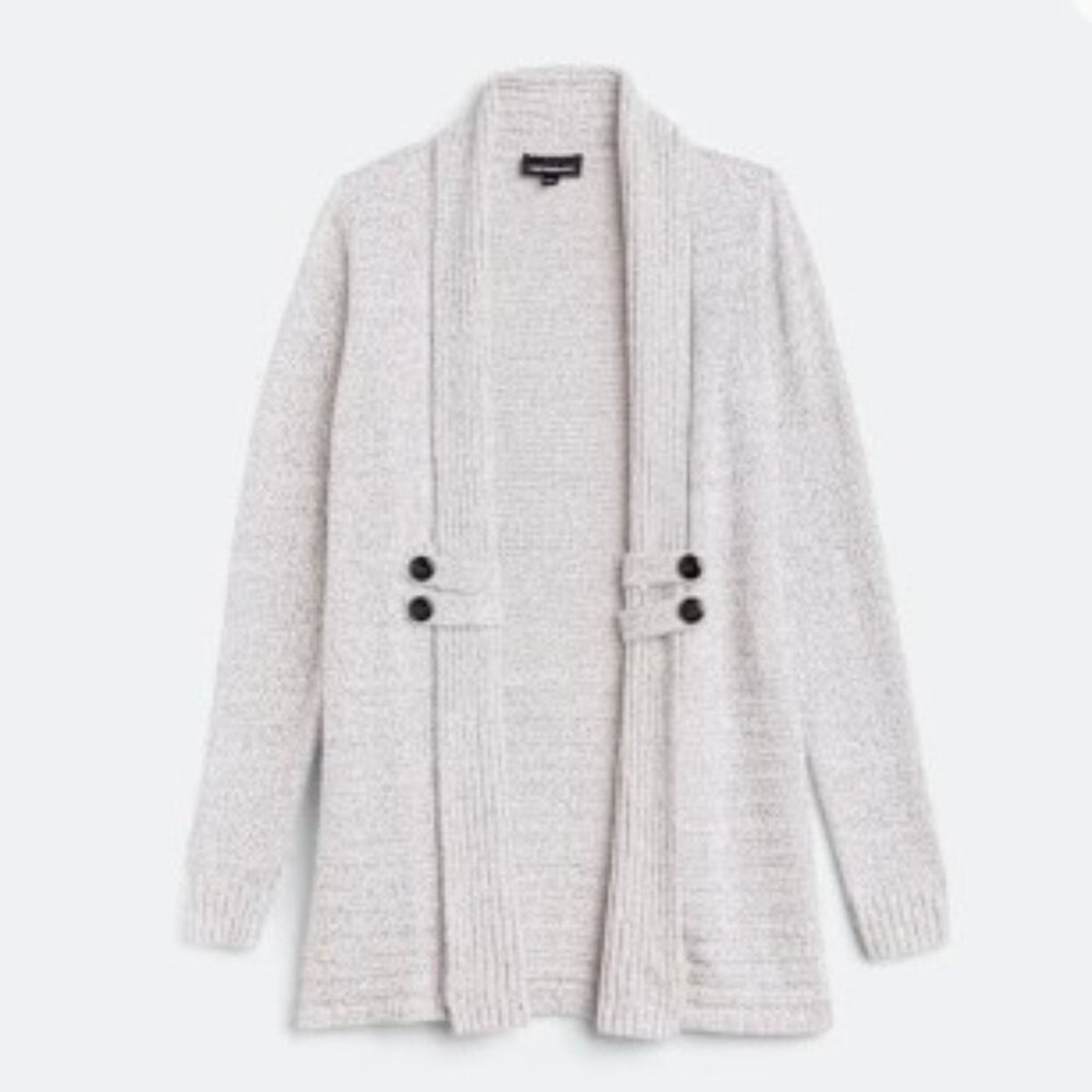 FORTUNE + IVY Womens Long Sleeve Open Cardigan Gray Size Medium